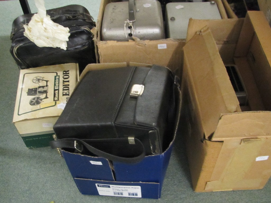 Appraisal: Five boxes of assorted cameras projector etc