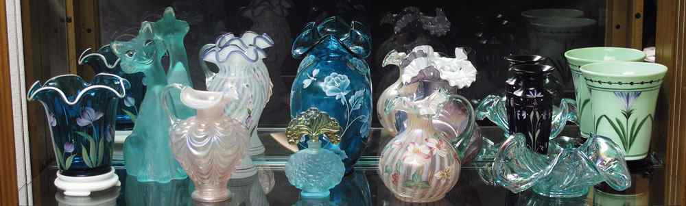 Appraisal: COLLECTION OF HAND PAINTED FENTON GLASS pieces to include vases