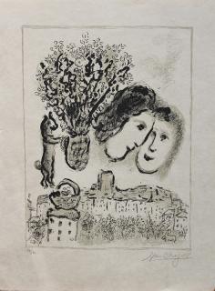 Appraisal: Print Marc Chagall Marc Chagall French Russian - Double Visage