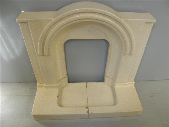 Appraisal: Art Deco cream glazed stoneware fireplace surround with domed top