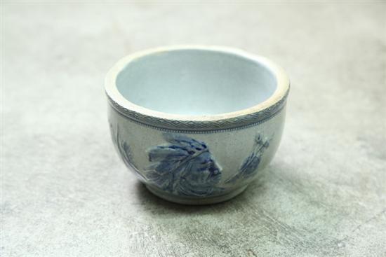 Appraisal: OLD SLEEPY EYE BOWL Blue and gray with embossed Indian