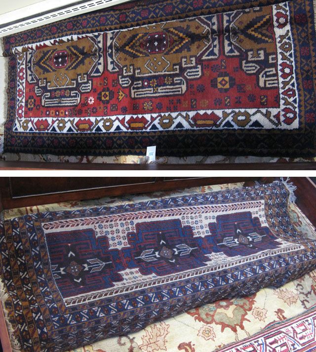 Appraisal: TWO BELOUCHI TRIBAL AREA RUGS both hand knotted sizes '