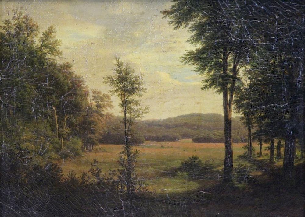 Appraisal: SCHILBACH Johann H Oil on Canvas Landscape Signed and dated