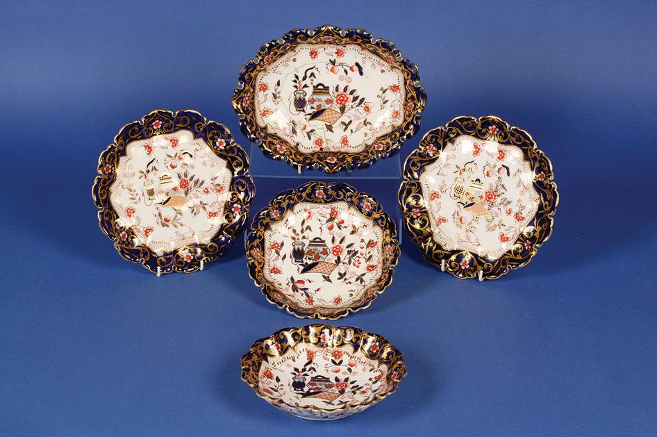 Appraisal: A VICTORIAN COPELAND IMARI PATTERN PART DESSERT SERVICE decorated in