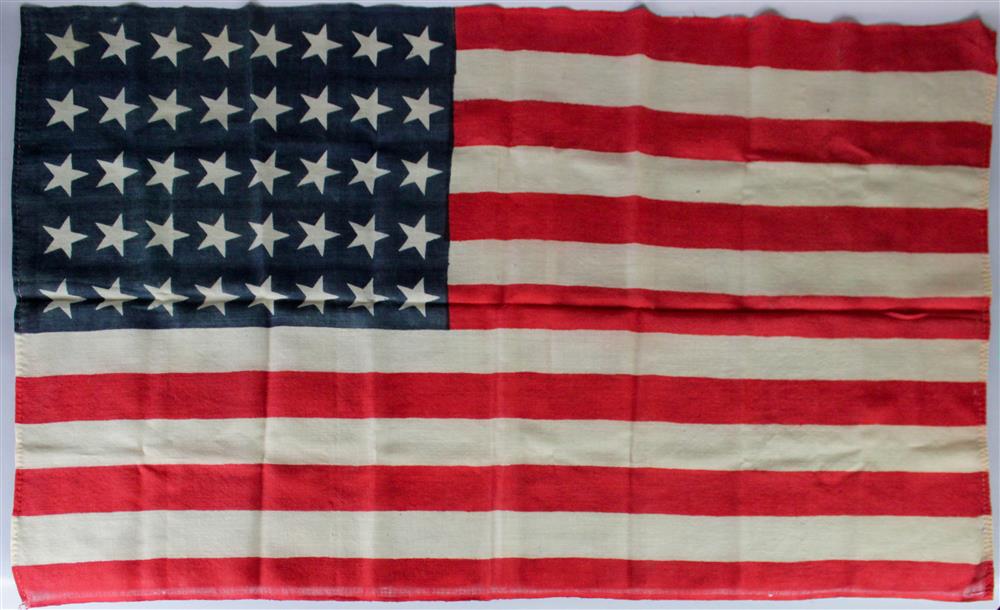 Appraisal: AMERICAN FORTY STARS WOOL FLAG COMMEMORATING THE DAKOTAS' ENTRY INTO