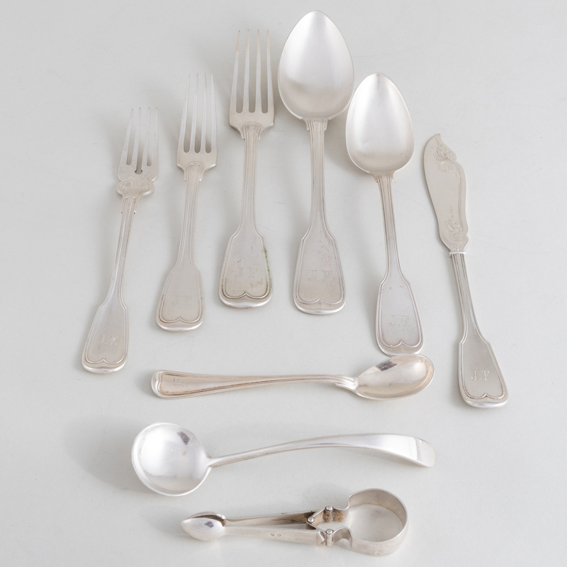 Appraisal: E Schurmann Co Silver Flatware Service Marked ' ' monogrammed