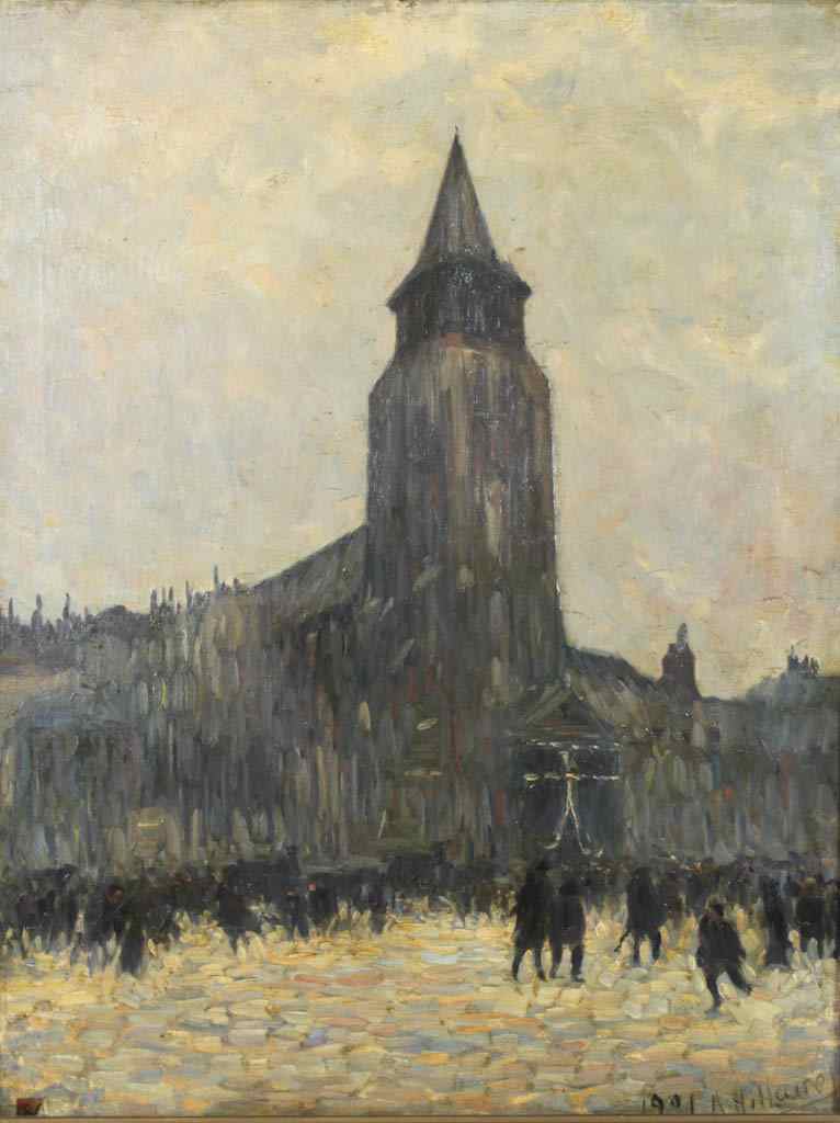 Appraisal: ANATOLE EUGENE HILLAIRET FRENCH - EGLISE Oil on canvas x