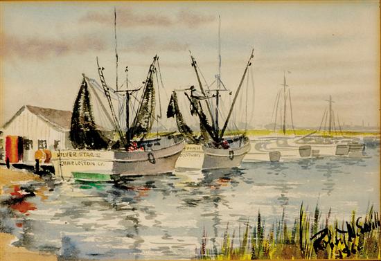 Appraisal: Robert M Smith Southern mid th century FISHING OFF THE