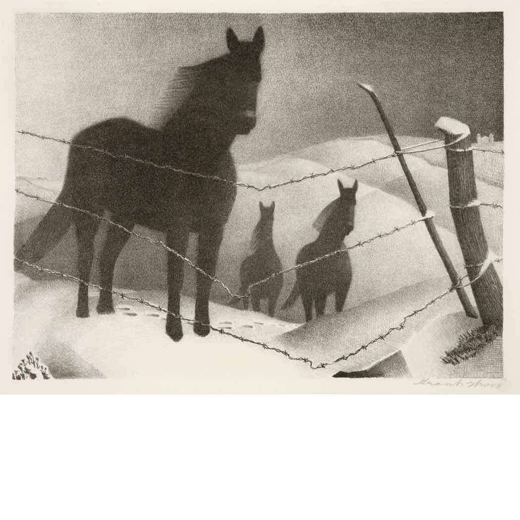 Appraisal: Grant Wood - FEBRUARY COLE Lithograph signed in pencil edition