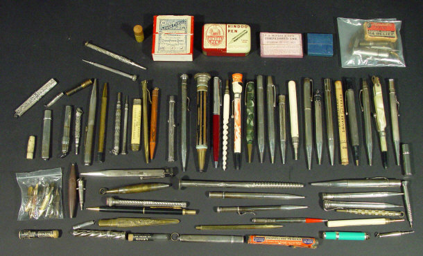 Appraisal: Large collection of fountain pens and propelling pencils some silver