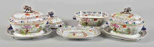 Appraisal: Three Mason's Ironstone Sauce Tureens c each with cover and