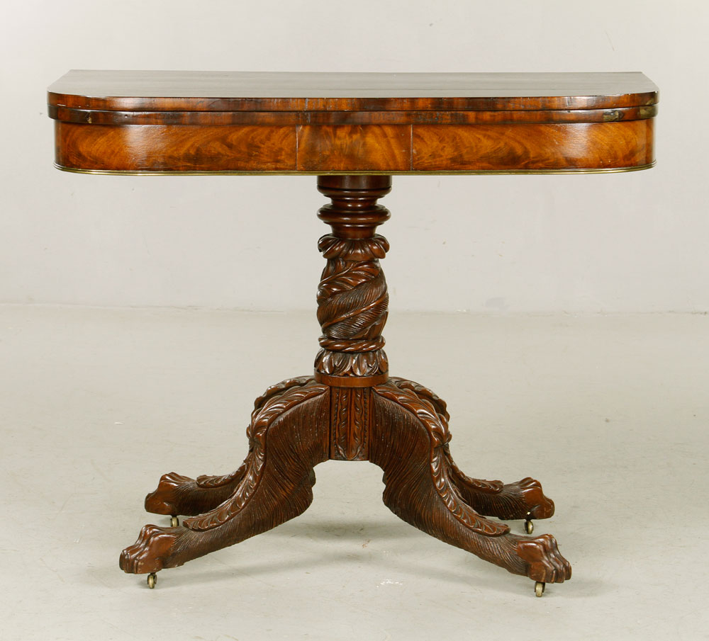 Appraisal: - th C Classical Empire Card Table th century classical