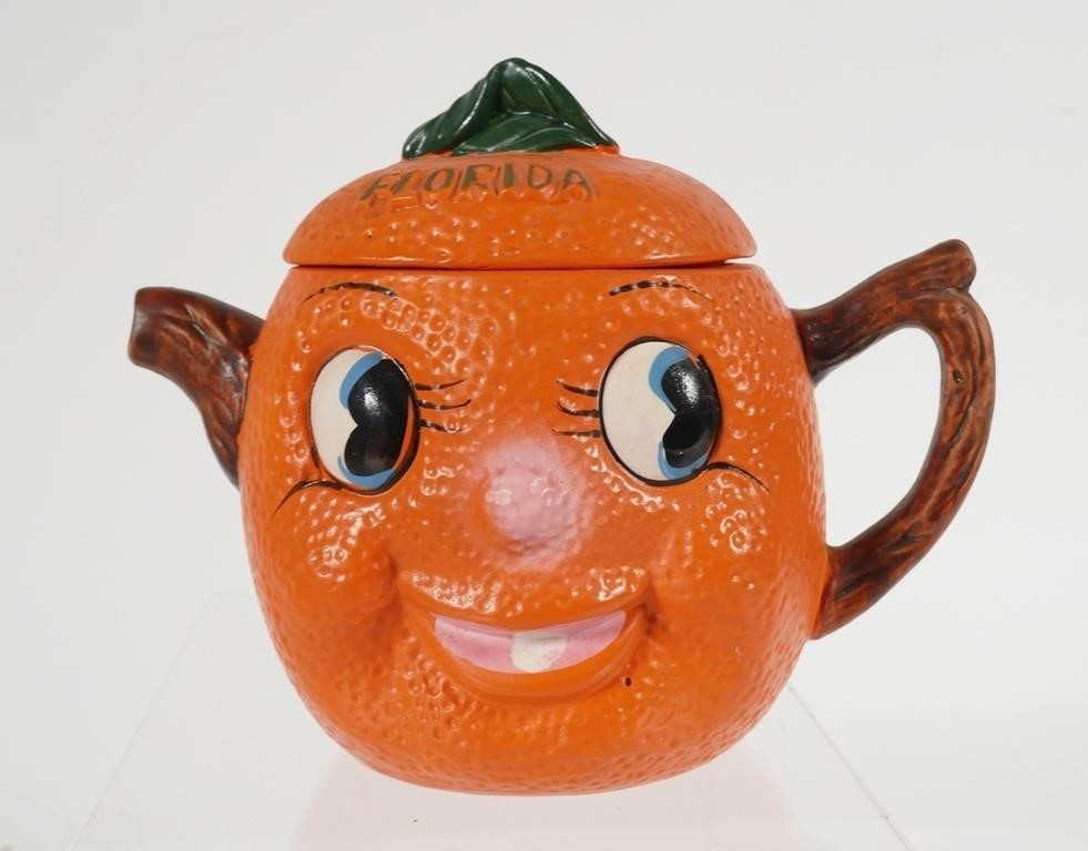 Appraisal: Circa s Florida orange tea pot souvenir measuring about high