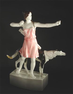 Appraisal: A large Goldscheider figure of Diana designed by Louis Marie