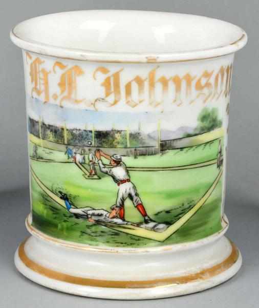 Appraisal: Baseball Player Shaving Mug Description Gilt name H L Johnson