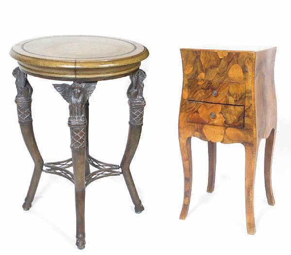 Appraisal: An Italian style occasional table together with a side table