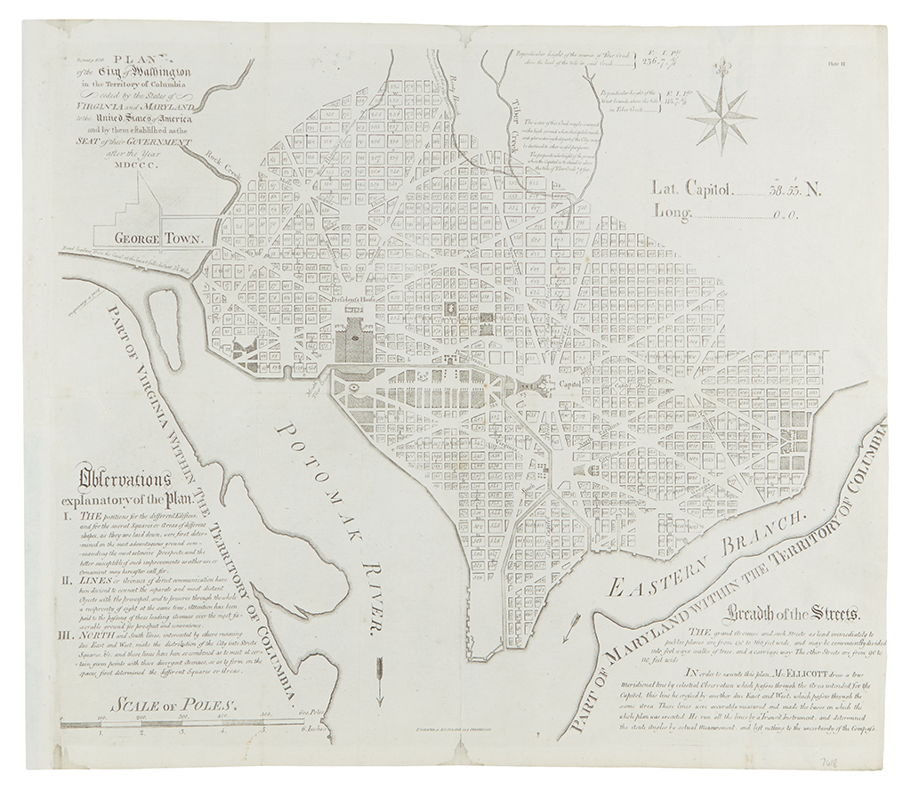 Appraisal: WASHINGTON D C Plan of the City of Washington in