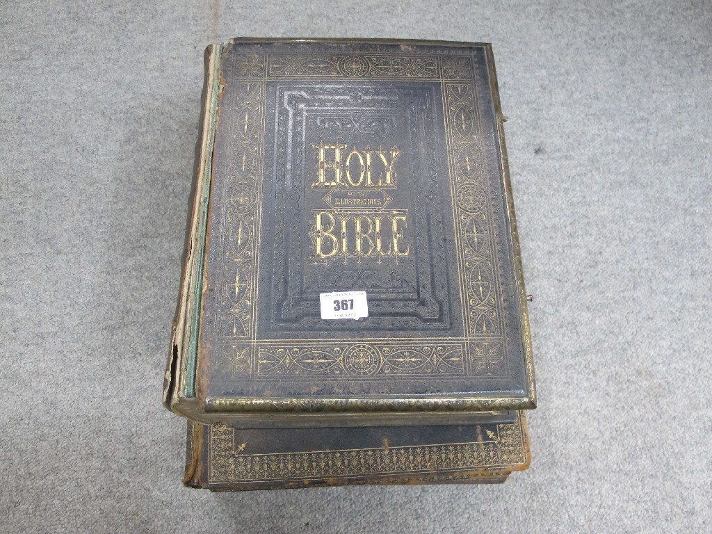 Appraisal: A lot comprising three large Family Bibles