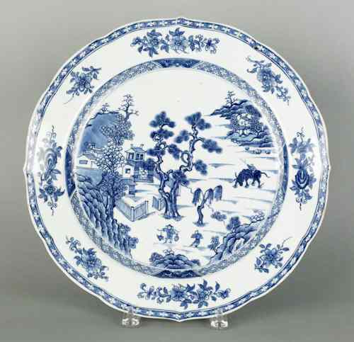 Appraisal: Chinese porcelain blue and white Kangxi charger dia