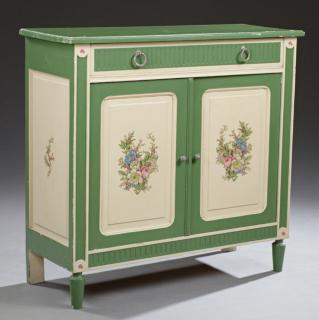 Appraisal: French Louis XVI Style Polychromed Sideboard th c the rectangular