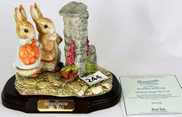 Appraisal: Beswick Beatrix Potter Tableau Figure Hiding from The Cat Limited