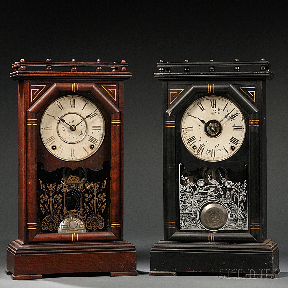 Appraisal: Two Seth Thomas Omaha Shelf Clocks Thomaston Connecticut c both