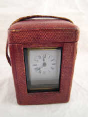 Appraisal: A brass carriage clock in travel case French movement and