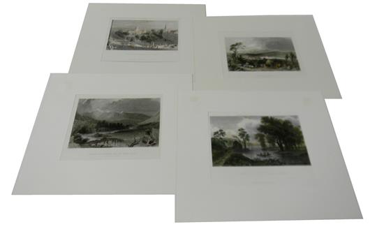 Appraisal: Four matted colored prints depicting American landscapes three by W