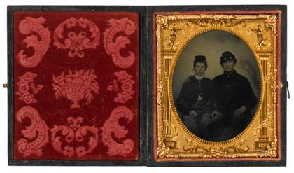 Appraisal: Civil War tintype of Sixth Corps soldier and drummer boycirca