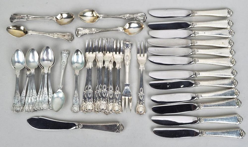 Appraisal: English Sterling Demitasse Flatware Service made in Sheffield in makers