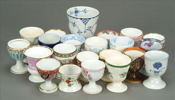 Appraisal: A collection of assorted English pottery and porcelain egg-cups including