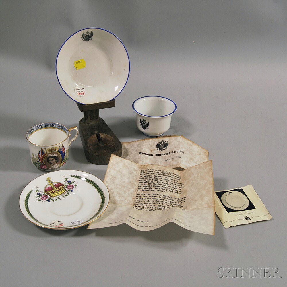 Appraisal: Two Porcelain Cups and Saucers a Russian Imperial cup and