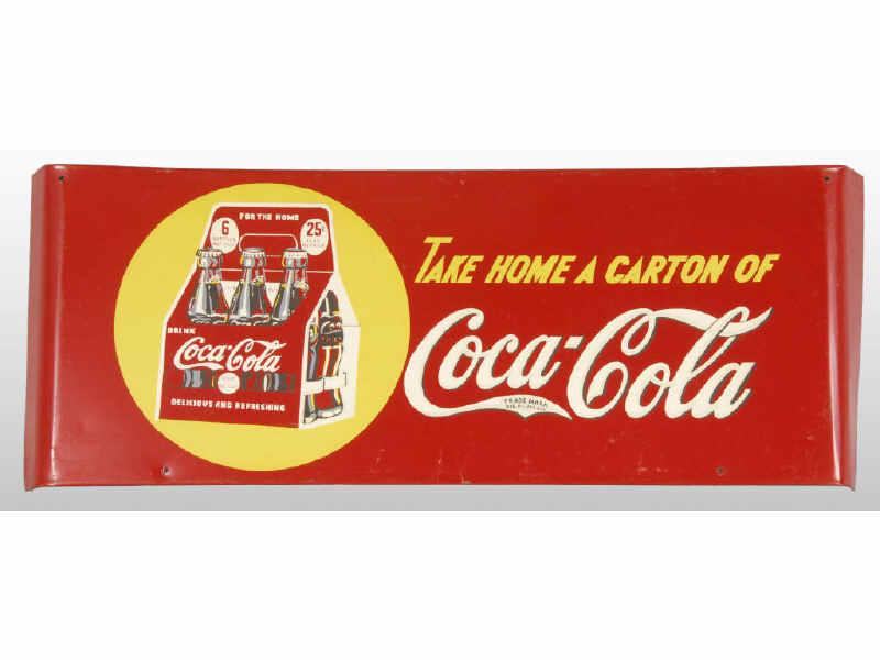 Appraisal: Coca-Cola Bag Rack Sign with Six-Pack Description Circa Missing the