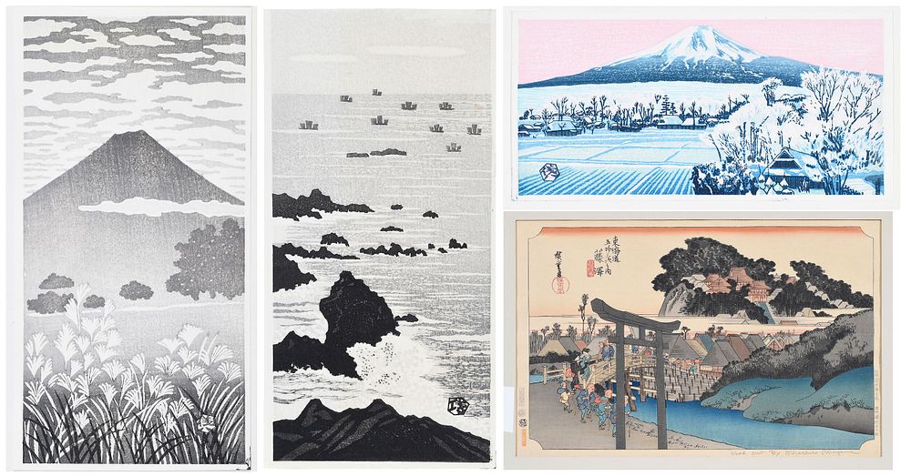 Appraisal: Gihachiro Okuyama Japanese - Four one after Utagawa Hiroshige Fujisawa