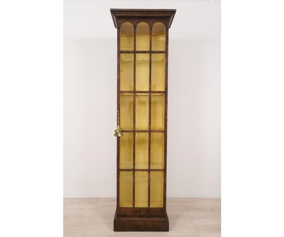 Appraisal: Large modern wood style cabinet with glass shelves h x