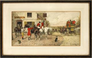 Appraisal: S WRIGHT ENGLISH HUNTING COLORED PRINT S WRIGHT ENGLISH HUNTING