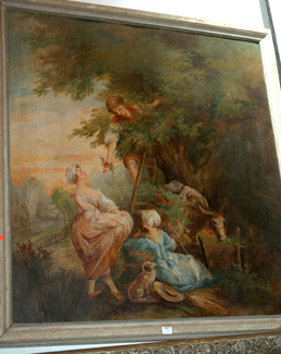 Appraisal: HELENE CLASSICAL SCENE OIL ON BOARD