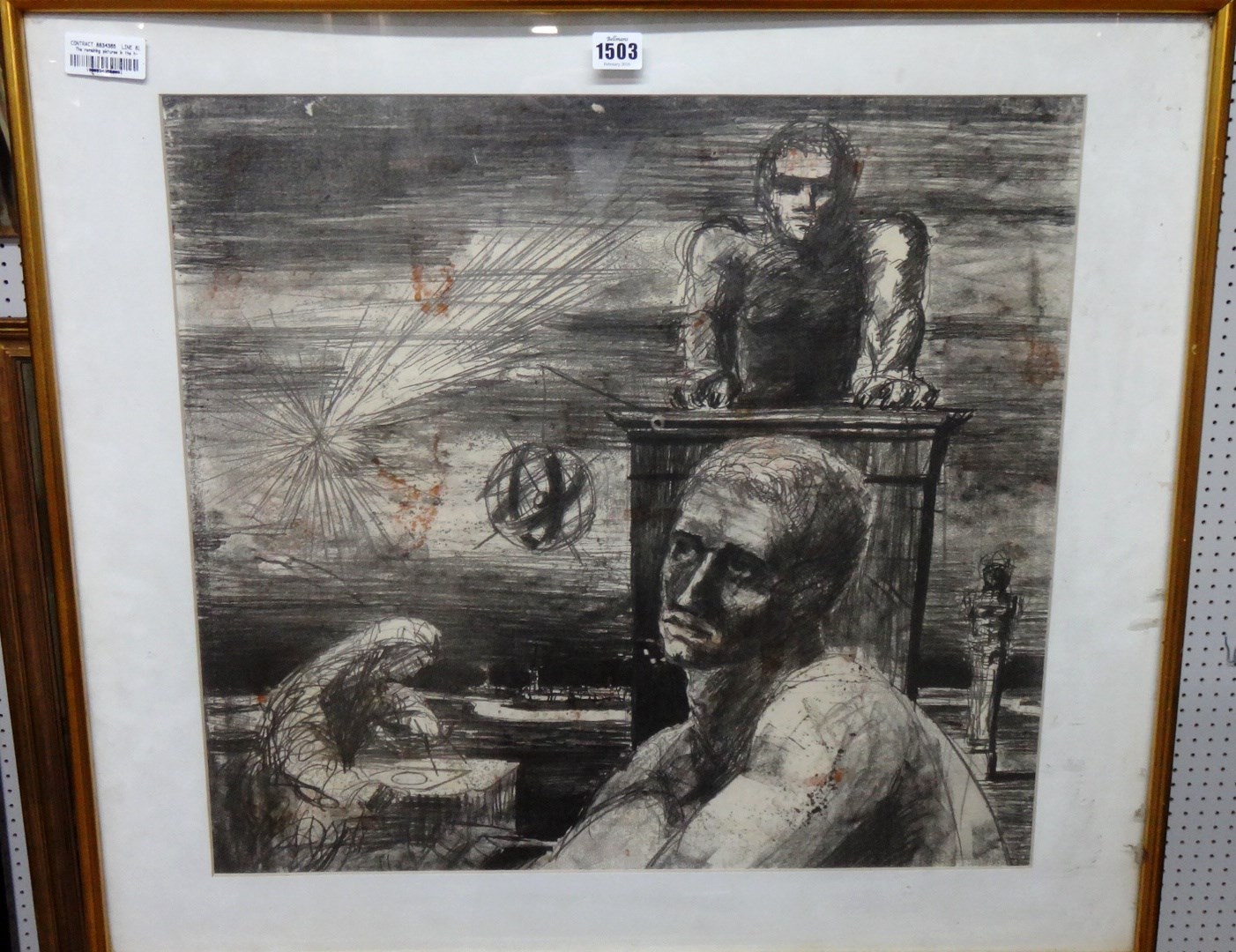 Appraisal: British School th century A figure in the dock lithograph