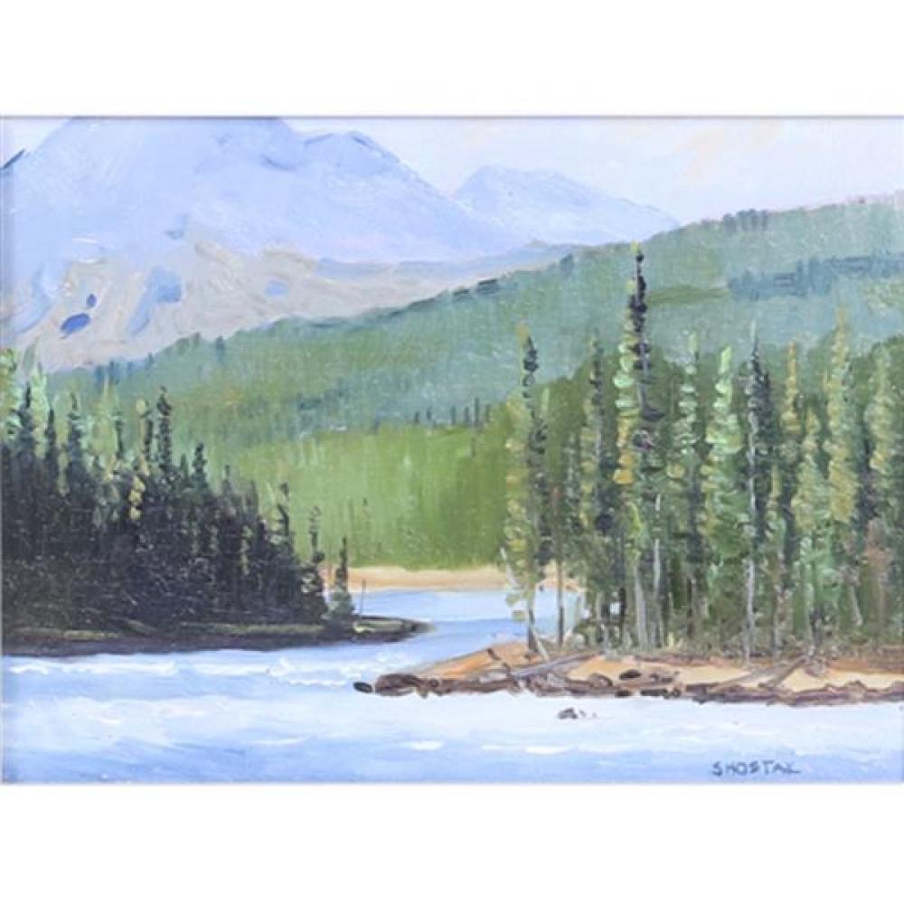 Appraisal: PETER SHOSTAK CANADA UKRAINE B 'SASKATCHEWAN RIVER IN THE ROCKIES'