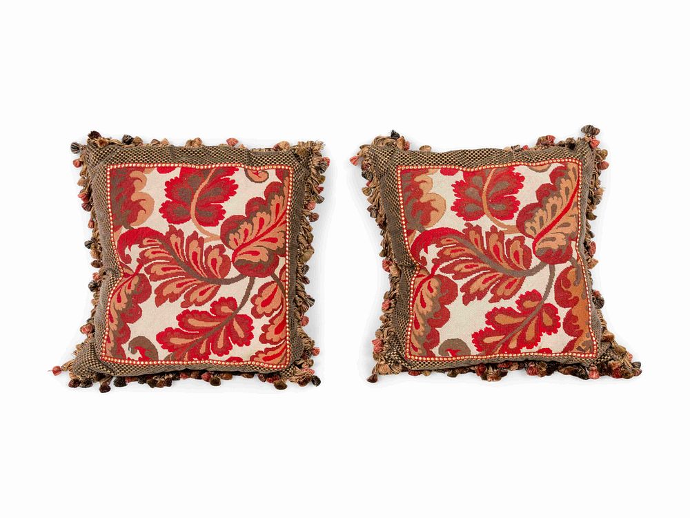 Appraisal: A Collection of Six Needlepoint and Tapestry Upholstered Cushions A