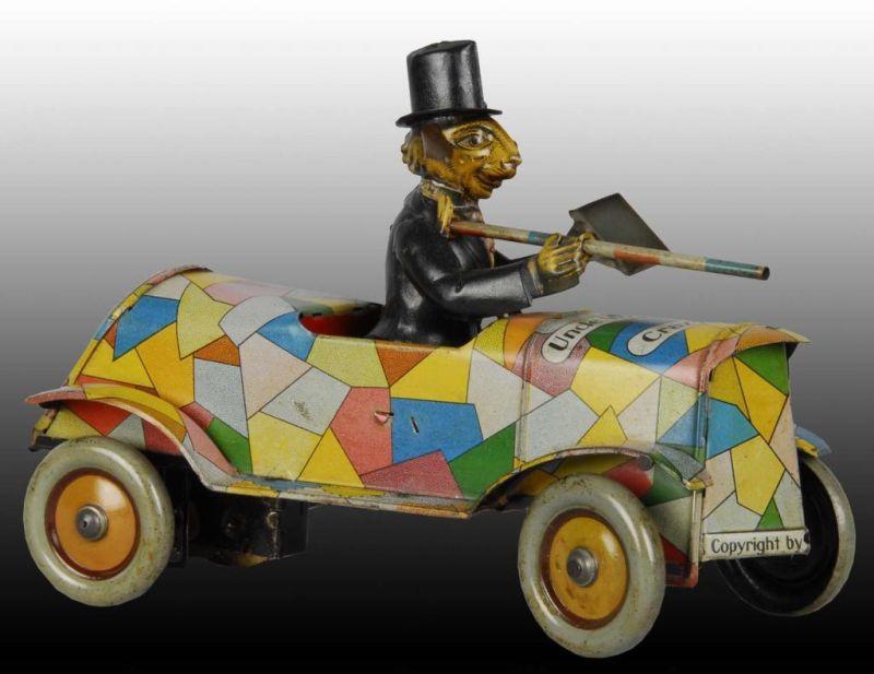 Appraisal: German Tin Wind-Up Uncle Wiggily Crazy Car Toy Description Working