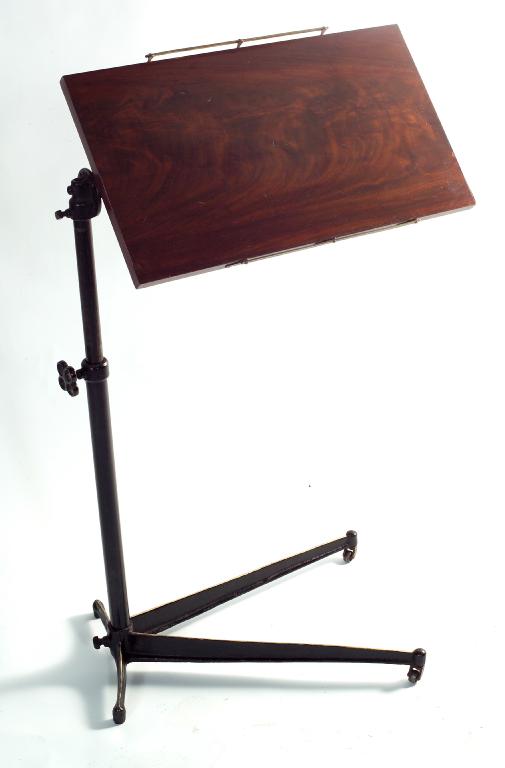 Appraisal: LATE th CENTURY MAHOGANY AND CAST-IRON MUSIC STAND with adjustable