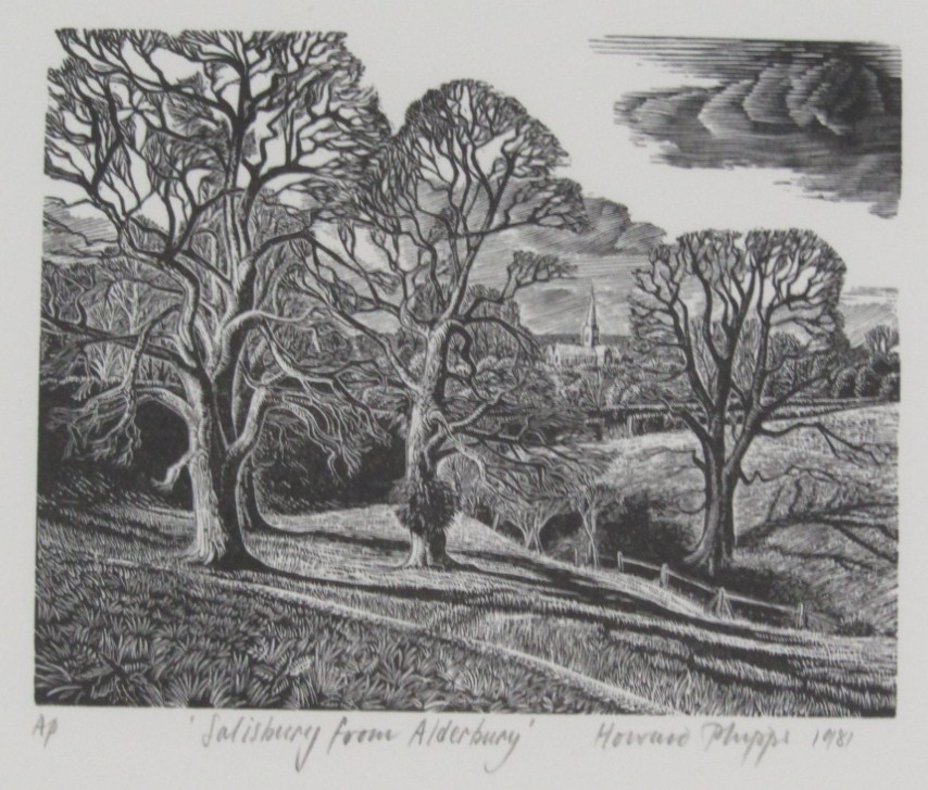 Appraisal: Howard Phipps thC Salisbury from Alderbury artist signed wood engraving