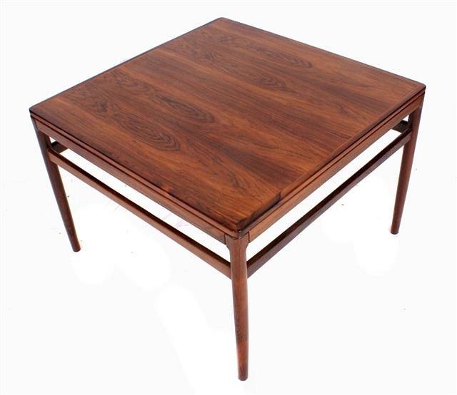 Appraisal: A mid th Century Scandinavian rosewood square coffee table standing