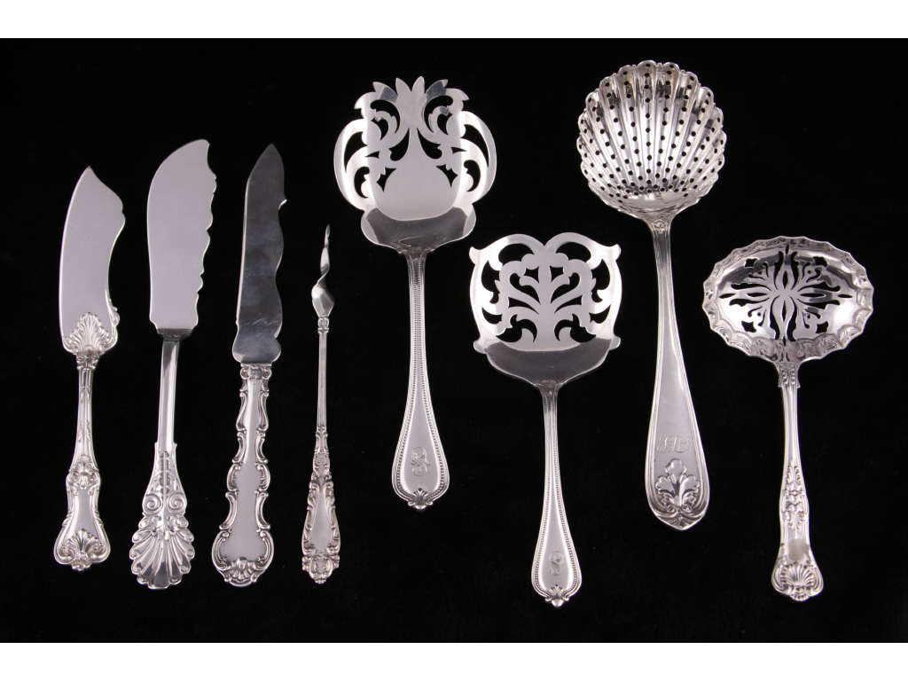 Appraisal: Eight American Sterling Silver Serving Pieces the first a master