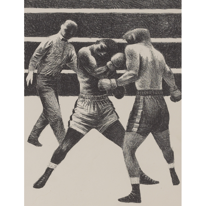 Appraisal: Fletcher Martin American - ''Toe to Toe '' lithograph ''