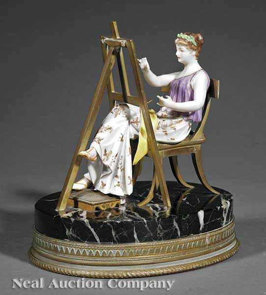 Appraisal: A French Porcelain and Patinated Bronze of Clio early th