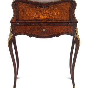 Appraisal: A Louis XV Style Marquetry Bureau En Pente th Century