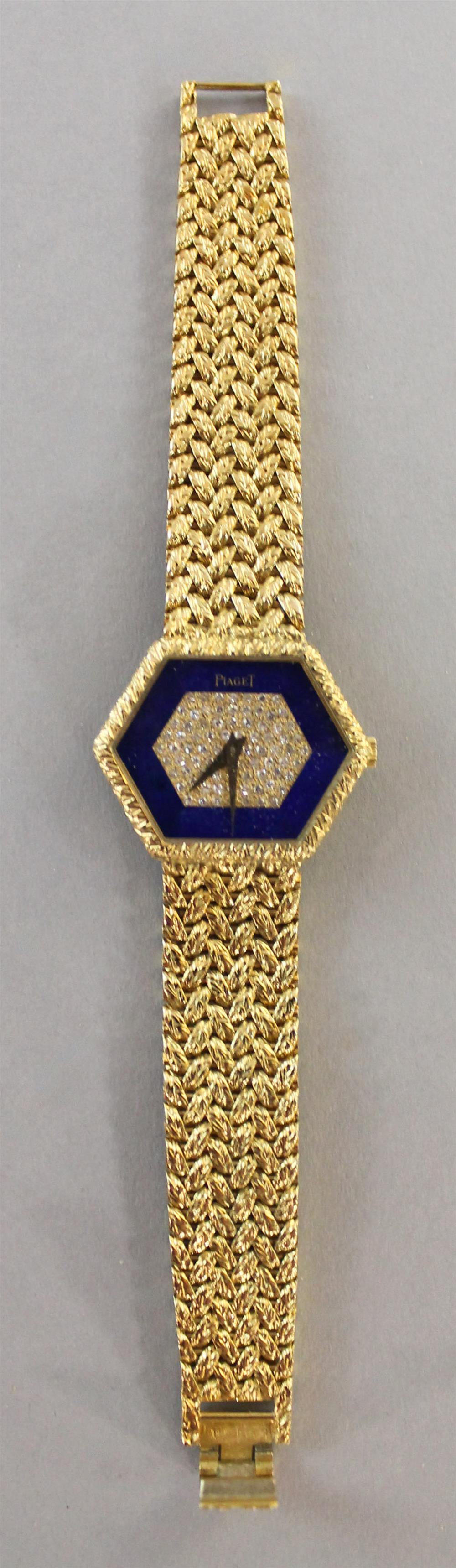 Appraisal: LADY'S PIAGET GOLD AND DIAMOND COCKTAIL WATCH k gold hexagonal