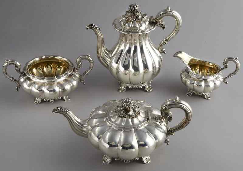 Appraisal: Pc English George IV sterling silver coffeeservice having a coffee